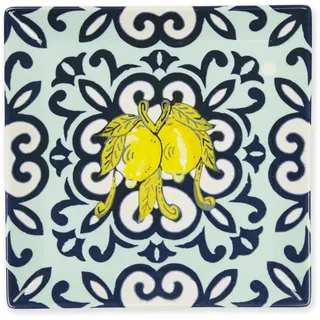 Excelsa Set mit 6 Keramiktellern mit dekorativem mediterranem Muster, 18 x 18 cm