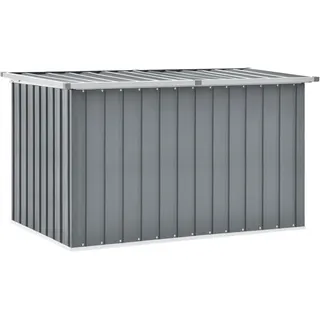 IKAYAA Gartenbox wasserdicht XXL Gartenbox Metall Auflagenbox Metall Garten Auflagenbox Kissenbox Werkzeugkasten Gerätebox Gartentruhe-Grau-149 x 99 x 93 cm