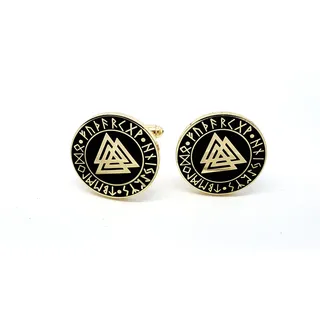 Patch Nation Valknut Knoten der Erschlagenen Wikinger Viking Cosplay Cufflinks Manschettenknöpfe im Präsentationsbox