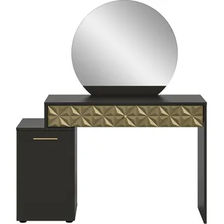 Schminktisch INOSIGN "inklusive Spiegel" Tische Gr. B/H/T: 95 cm x 137 cm x 42 cm, schwarz (schwarz, schwarz, schwarz) Frisiertisch Frisierkommode, 1 Schubkasten, Tür, 3 Fächer