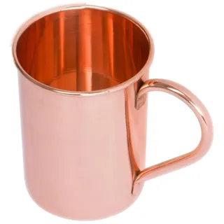 Klassische Tasse aus massivem Kupfer, Moscow Mule, reines massives Kupfer, ohne Futter, glatte Oberfläche, 473 ml