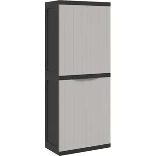 vidaXL Gartenschrank 65 x 37 x 165 cm Grau/Schwarz