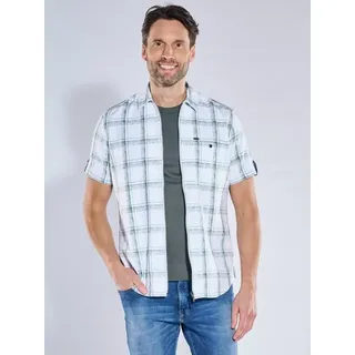engbers Herren Overshirt mit Reißverschluss Grün regular kariert Kent-Kragen - L