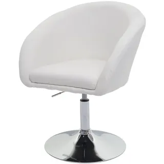 Esszimmerstuhl HWC-F19, Küchenstuhl Stuhl Drehstuhl Loungesessel, drehbar höhenverstellbar Stoff/Textil creme-weiß