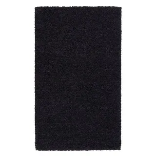 Badematte LOA, Schwarz, 120 x 70 cm, Uni, rutschhemmend beschichtet, fußbodenheizungsgeeignet, Polyamid, rechteckig schwarz