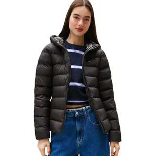Tommy Hilfiger Tommy Jeans Damen Tjw Slim Hood Prnt Down Jckt Ext Dw0dw21617 Pufferjacke, Black (Black), S EU - S