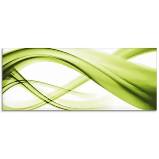 ARTland Wanddeko Glasbilder Wandbild Glas Bild einteilig 125x50 cm Querformat Moderne Kunst Abstrakt Modern Rauch Welle Grün S8WH