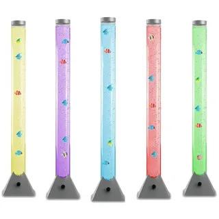 NOWA LED Stehlampe, LED-Leuchtmittel fest verbaut, RGB LED Steh Lampe Deko Fische Sprudel Wasser Ess Zimmer Stand Säule bunt