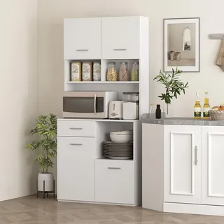 Homcom Küchenbuffet Hochschrank 80 x 35 x 180 cm Weiß