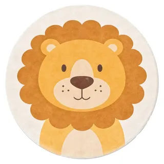 Waschbarer Spielteppich Rund - Sammy Lion Braun - Braun
