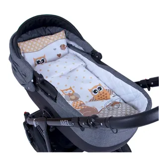 BabyLux Babybettbezug BABYLUX 2tlg.Set BEZUG Kinderwagen Bettbezug Bettwäsche Wiege 60x78 cm, 54. Eule Braun braun