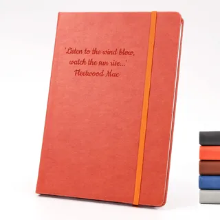 CustomDesign.Shop Personalisiertes Hardcover-Notizbuch | Schaffen Sie ein ganz einzigartiges Geschenk | Lasergravierte Geschenkidee - A5, Orange