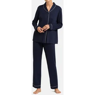 Hanro Natural Comfort Pyjama Dunkelblau XS