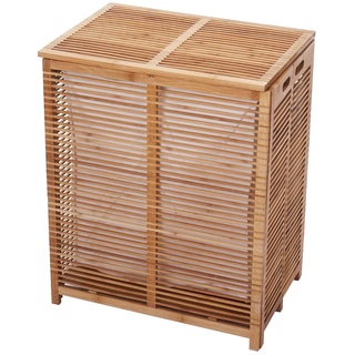Wäschetruhe MCW-B18, Wäschebox Wäschekorb Wäschesammler, Bambus 61x50x35cm