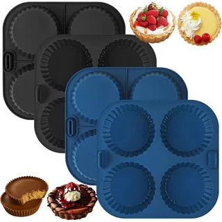 Mini Törtchen Formen 4 Stück Tarteform Silikon Quicheform Klein 7.5 cm Tart Form