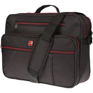 Christian Wippermann Arbeitstasche Herren - Wasserdichte Polyester Umhängetasche - Baustelle, Büro & Flugbegleiter Handwerker Tasche - Groß 39x30x16 cm, Trolley-Halterung, Verstellbarer Gurt 150 cm - 39 x 30 x 16 cm