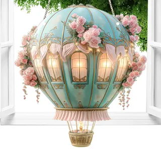 Heißluftballon leuchte | Heißluftballon Lampe - 2D Acryl Modell Deko Anhänger Für Bauernhaus Gartenweg Terrasse Camping Innenhof