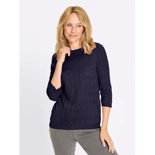 Classic Basics 3/4-Arm-Pullover marine/ecru gemustert 50