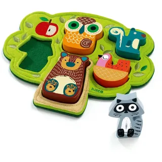 DJECO - DJECO-Puzzles zum Stecken, Puzzle und Puzzle, Oski, Mehrfarbig, 15 Stück