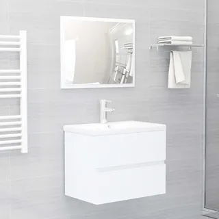 vidaXL Badmöbel-Set Modell 10 2-tlg. Weiß