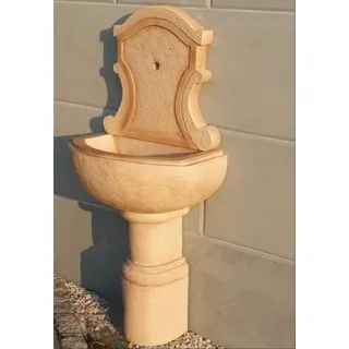 Xlmoebel Gartenbrunnen Wandbrunnen AVILLA aus Stein mit eleganter Optik für den Garten, (1 tlg., Artikel Gartenspüle AVILLA), Hergestellt in Europa gelb