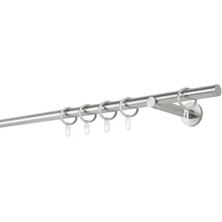 ONDECO Vorhangstange Match 1-läufig Ø 20 mm 200 cm Edelstahl-Optik