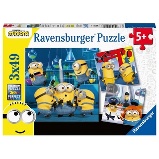 Ravensburger Kinderpuzzle - 05082 Witzige Minions - Puzzle für Kinder ab 5 Jahren mit 3x49 Teilen