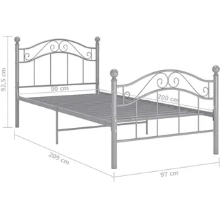 vidaXL 90 x 200 cm Grau