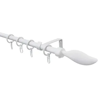 GARDINIA Gardinenstangen-Set Flame 1-Lauf Ø 13-16 mm weiß 130 - 240 cm