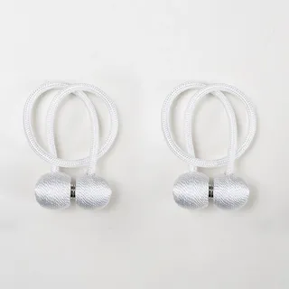 A.Monamour 2 Stück Magnetische Gardinen Vorhang Raffhalter Vorhanghalter Stark Magnete Schnallen Holdbacks Halter Haken Clip - weiß