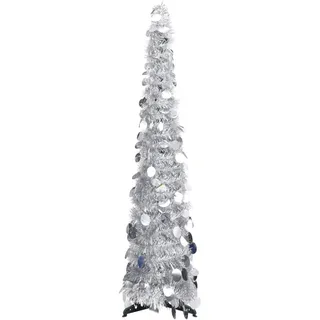vidaXL Künstlicher Pop-Up-Weihnachtsbaum Silber 120 cm
