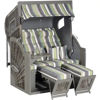 Strandkorb Rustikal 405 Z XL Comf., PE-KS Pinie grau las.