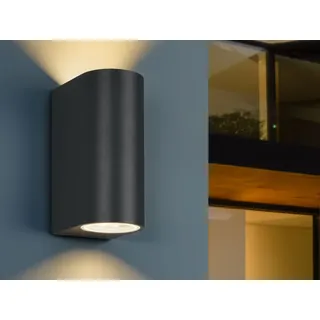 meineWunschleuchte Außenwandleuchte Aluminium Höhe 15,0 cm inkl. Bewegungsmelder anthrazit