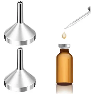 LuxusKollektion Trichter Mini Trichter Edelstahl 2er Set 18 mm für Flaschen silberfarben