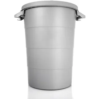 BigDean Mülleimer Wetterfeste Universaltonne mit Deckel und 2 stabilen Tragegriffen 80 L, Sicherer Verschluss, Einfaches Handling, Zeitloses Anthrazit/Grau grau