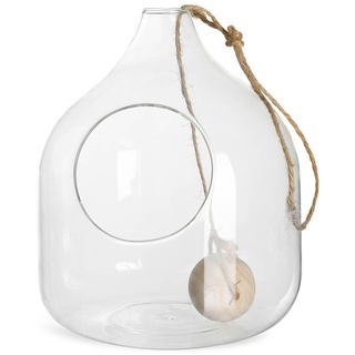 Vase Glas mit Öffnung und Kugel ca, klar