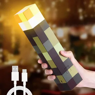 Fouvin Lampe Fackel Wandlampe 28cm, Wall Fackel Nachtlicht, Nachtlampe USB Wiederaufladbare LED Lichter, Led Fackel Kinder für Hand oder Wandhalterung Beleuchtung Spielzeug Geschenke, Gelb