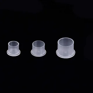 300 Stück Mischgrößen Plastiktintenbecher Breite Tintenkappen Basis Weiß, gemischt # 11 klein # 14 mittel # 17 groß für Tätowierfarbe, Tätowierbedarf, Tätowierungssets