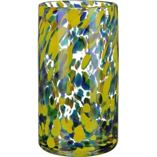 GILDE Tischvase Zylindervase Splash, Höhe ca. 21 cm (1 St), dekorative Vase aus Glas, Blumenvase grün