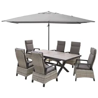 CASAYA Ampelschirm, HxØ: 250 x 350 cm, Polyester/Aluminium, light grey - grau