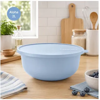 TUPPERWARE Schüssel Tupperware Aloha 2 Liter hellblau Servierschüssel Salatschüssel