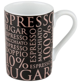 Könitz Espressotasse 100% Coffee Rosé Black Minipresso 90 ml, Porzellan bunt
