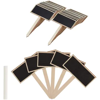 Relaxdays Pflanzenstecker Tafel 24er Set H14 x B9 cm Holz