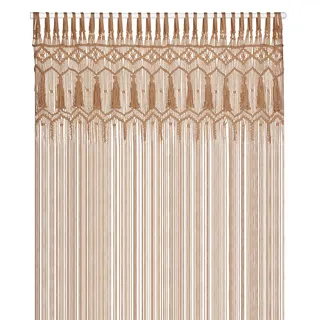 Cozyor Makramee Boho Vorhang Türvorhang Fenstervorhang 132x200cm als Raumtrenner, Wandbehang & Deko braun, für Traubogen, Hochzeit, Wohnzimmer handgemacht