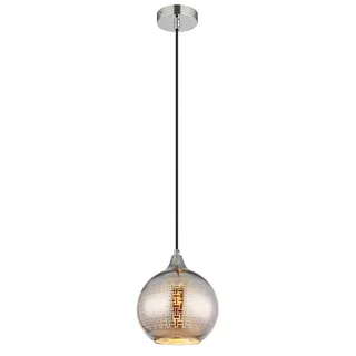 GLOBO Lourdes 1-flg. 25 cm Glas gemustert chrom weiß
