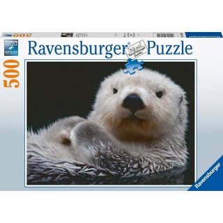 Ravensburger Puzzle Süßer kleiner Otter, 500 Puzzleteile, Made in Germany, FSC® - schützt Wald - weltweit grau|schwarz|weiß
