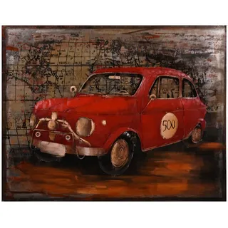 Harms Import Garden Pleasure Wandbild 3D rotes Auto, Metall