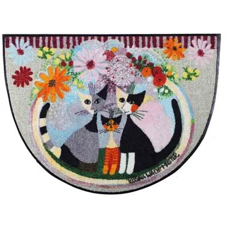 Salonloewe Fußmatte Fußmatte 60x85 Rosina Wachtmeister Famiglia con fiore halbrund, Halbrund, Höhe: 600 mm bunt