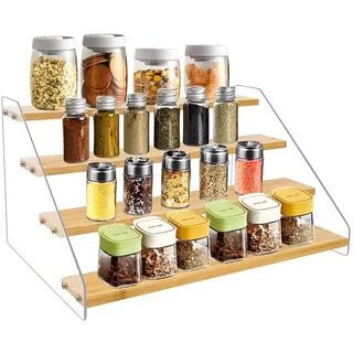 Kdouehg 12-Gewürzregal-Organizer für Den Schrank - 4-Stufiger Präsentationsständer Aus - Platzsparendes Präsentationsregal für Parfüm, Cupcakes