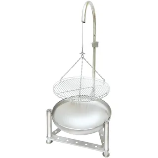 Schwenkgrill mit Feuerschale und Grillrost komplett Edelstahl